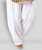 Shri Hub Cotton Women White Salwar